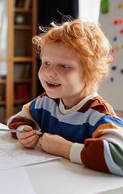 Happy boy at kindergarten